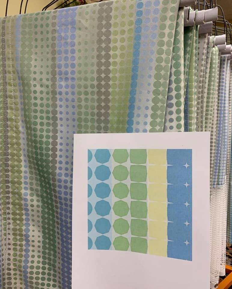 Melmar shower curtain fabric samples